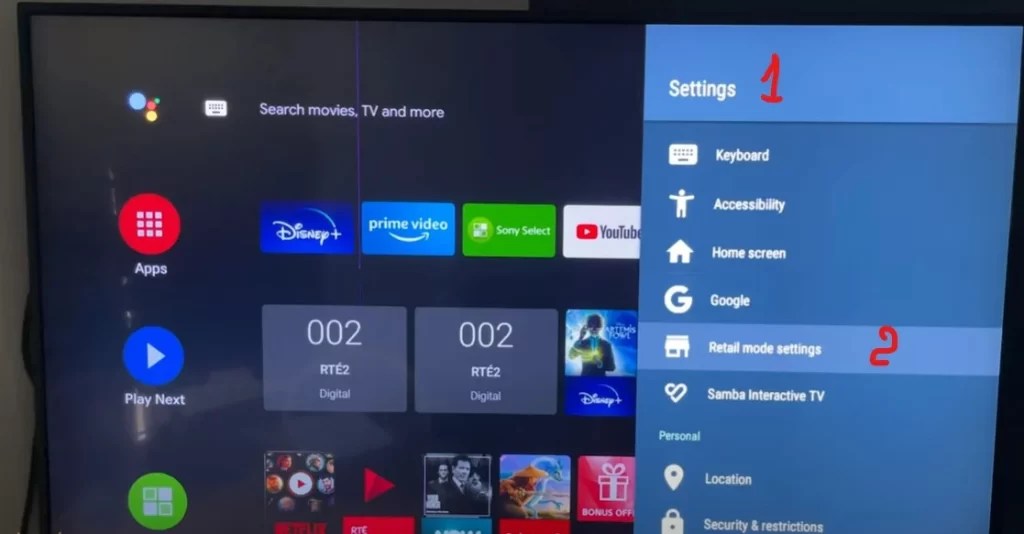 How to turn off/on demo mode on Sony TV | Tab-TV