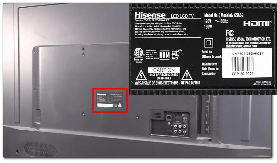 How to find Hisense TV model number | Tab-TV