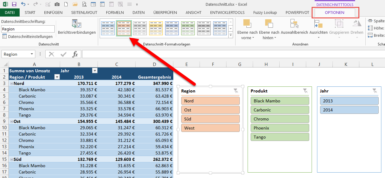 Bequemer filtern mit Datenschnitten Der Tabellenexperte