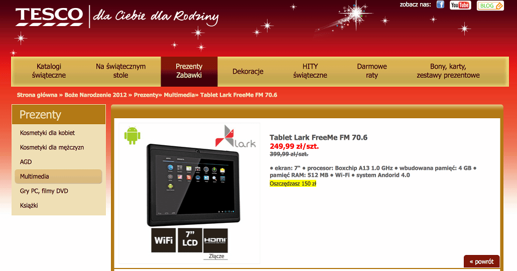 tablet z TESCO informacje i artykuły na tablety.pl