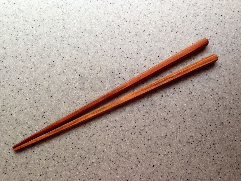 Japanese wooden chopsticks hexagonal Zelkova keyaki 23cm set of 2
