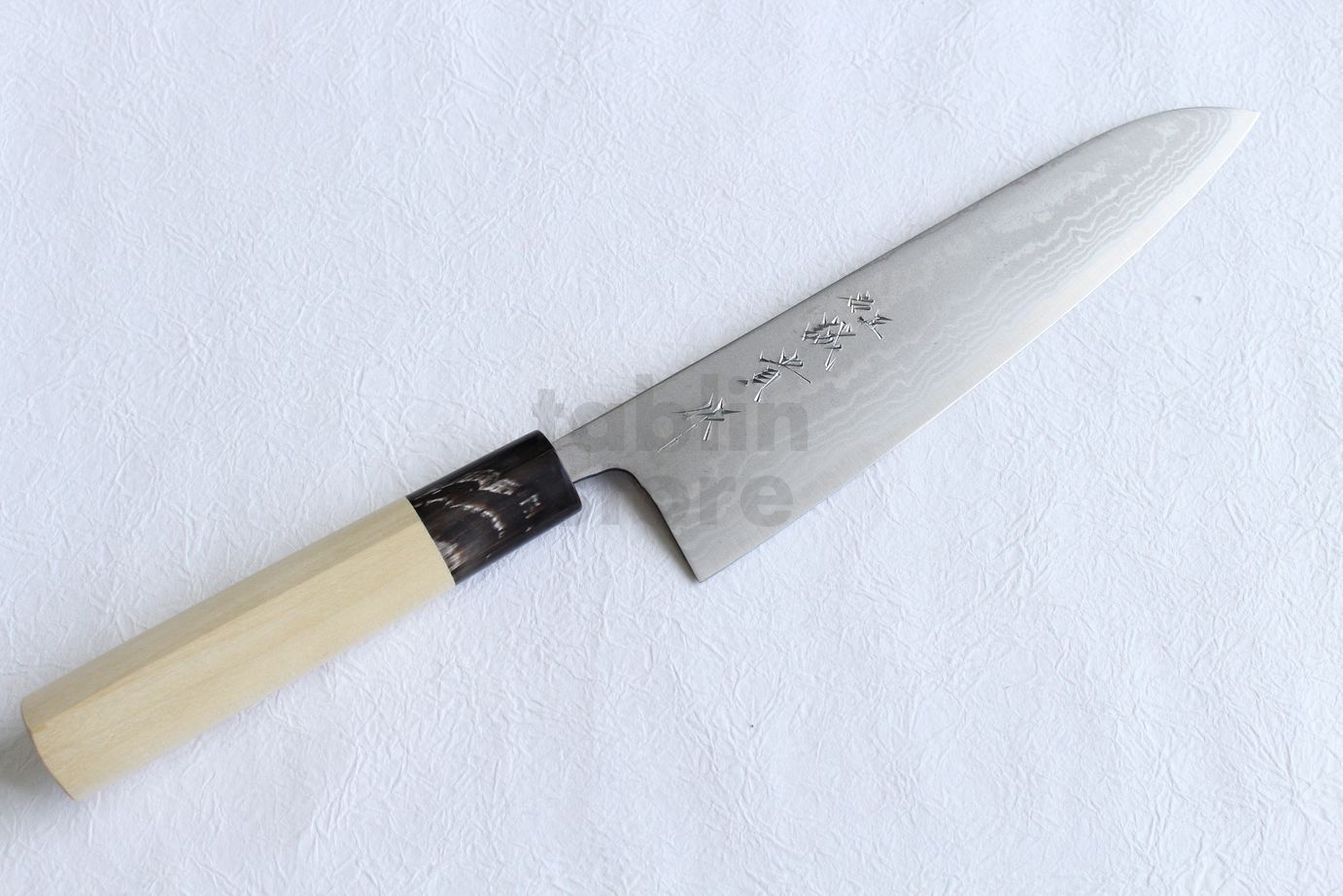 Shigeki Tanaka Blue 2 steel 17 layer Damascus Hand Wa Gyuto knife 185mm