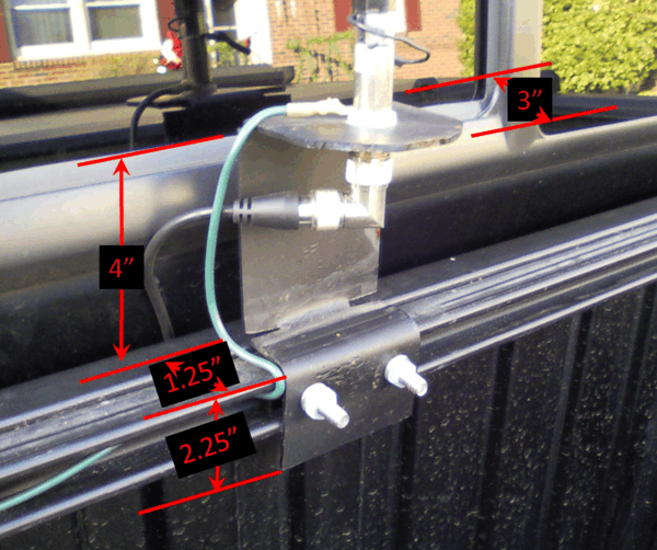 Bed Rail CB Antenna Mount with Tonnau Cover World