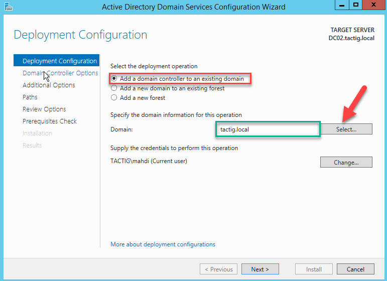 Add Additional Domain Controller to Existing Domain step by step Tactig