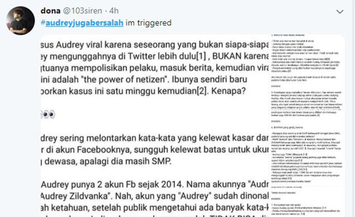 Setelah Fakta Baru, Begini Sikap Netizen pada Audrey