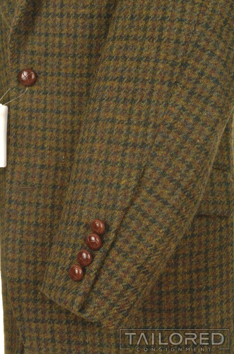 NWT BROOKS BROTHERS Green Check HARRIS TWEED Mens Blazer Sport Coat