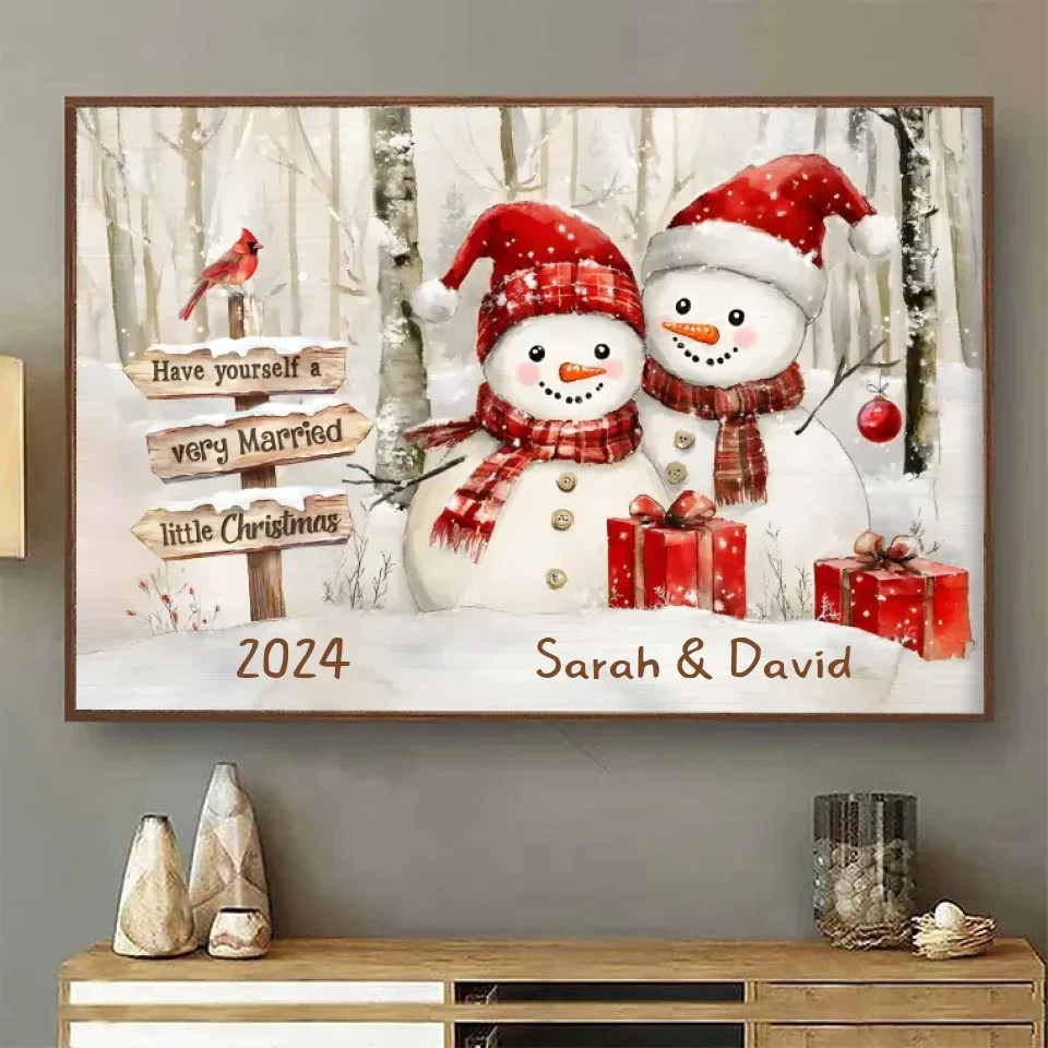 Unique Christmas Gifts for Couples Personalized Newlyweds Gifts Poster