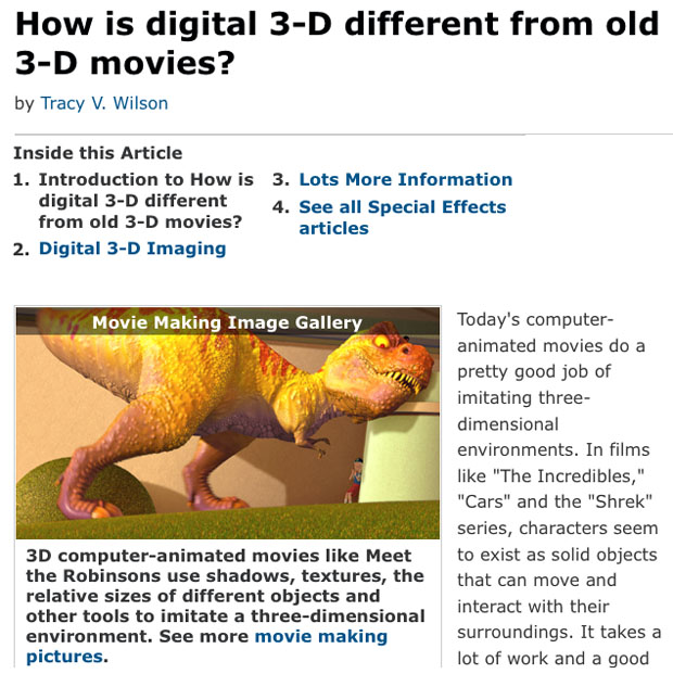 How Does 3D Actually Work in 3D Movies? Take Five a Day