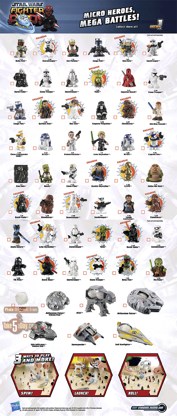 Star Wars Pod Fighters More Cute + Check List Take Five a Day