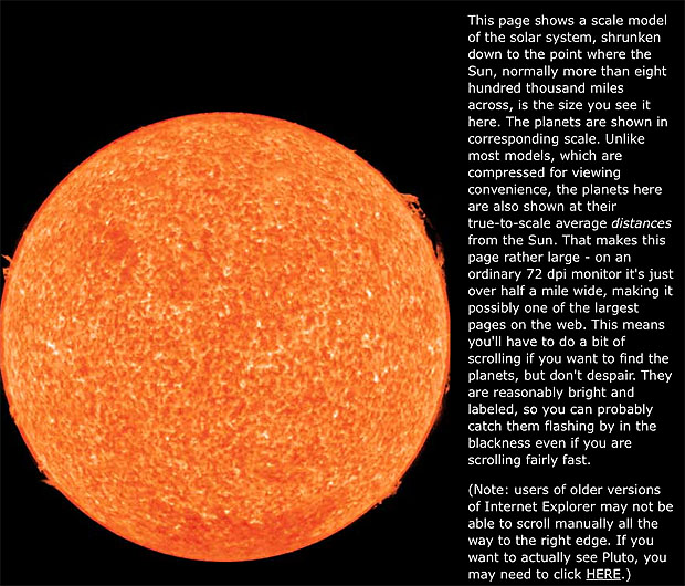 Our Solar System Scaled Scrolling Take Five a Day