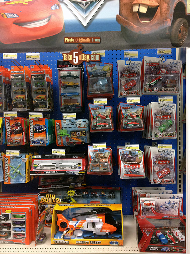 Mattel Disney Pixar CARS Diecast Target Pegs Shrinking? Take Five a Day