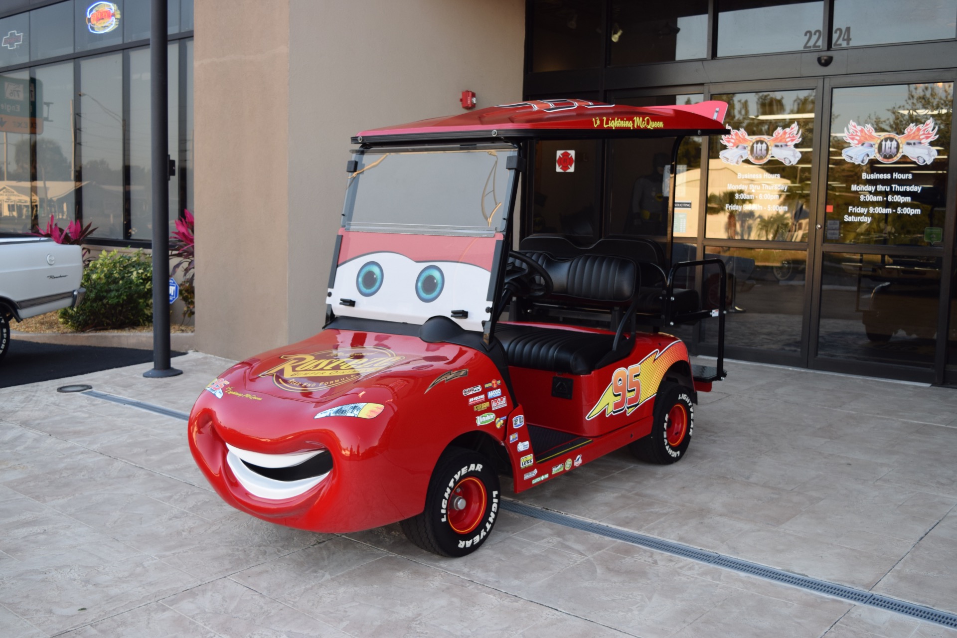 CARS to Own Lightning McQueen Golf Cart & Custom Street Car Take