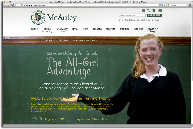 Catherine McAuley High School Launches New site flyte new media