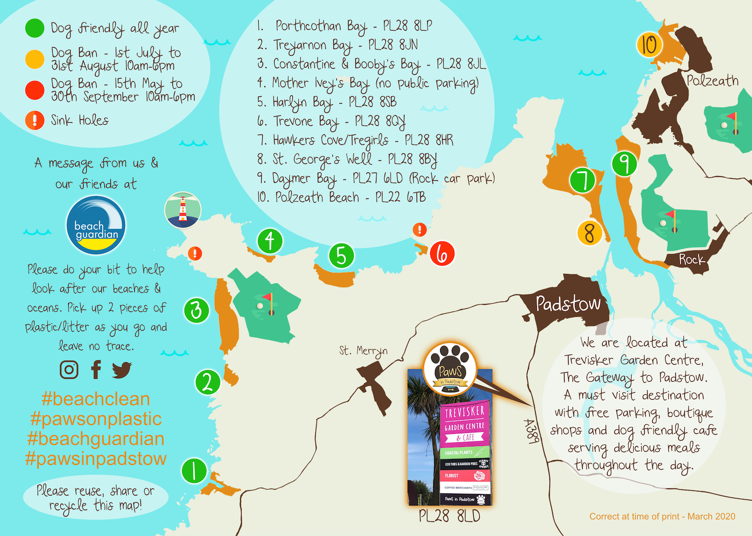 Dog Friendly Beaches Cornwall Map Paws in Padstow Dog Boutique in Cornwall