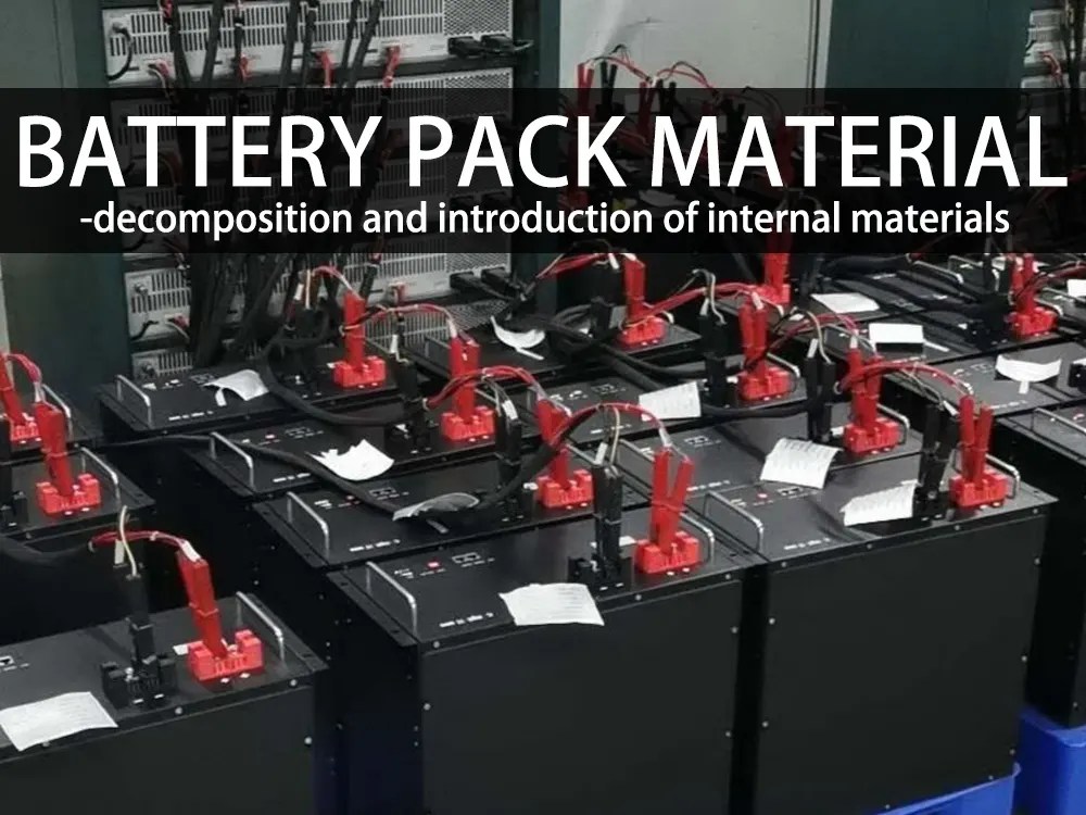 Battery pack material and introduction of internal