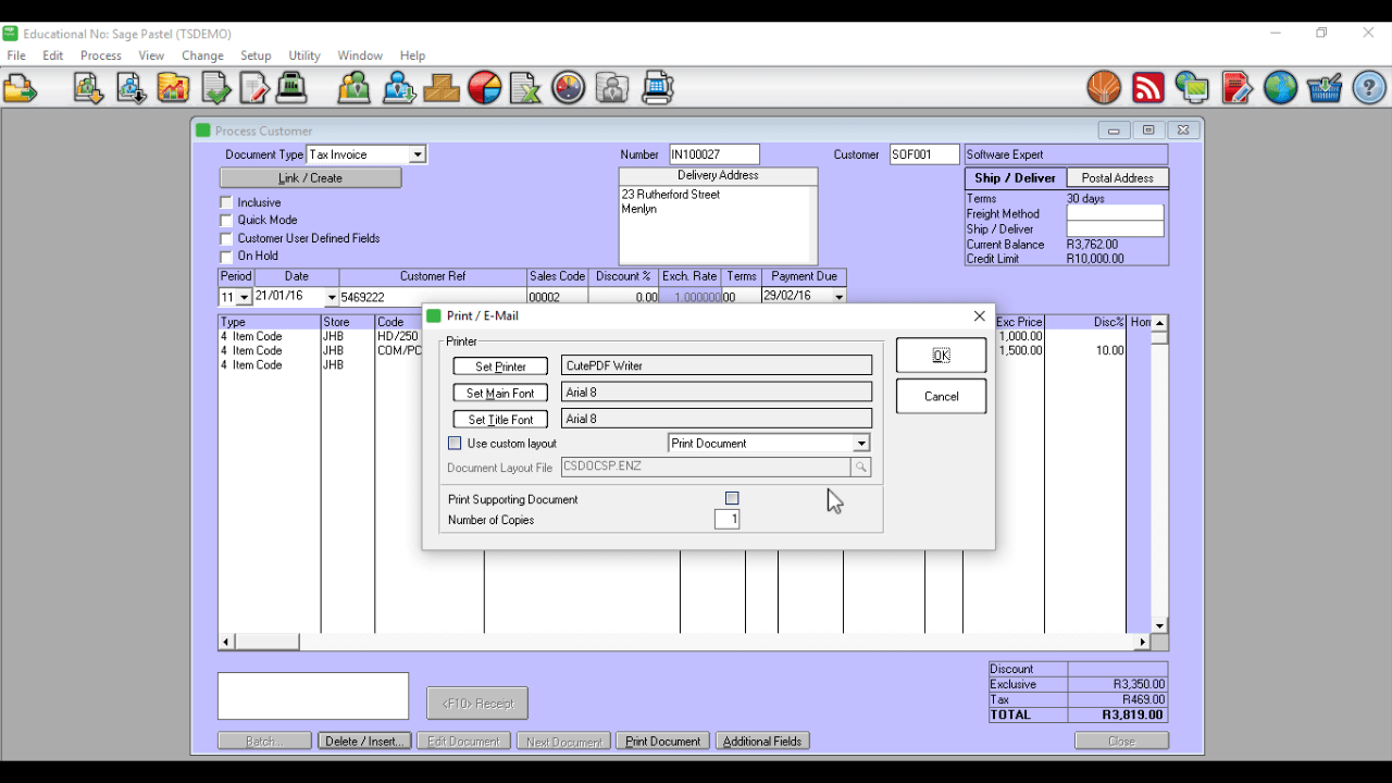 How to create a Tax Invoice in Sage Pastel Partner Talent Stream
