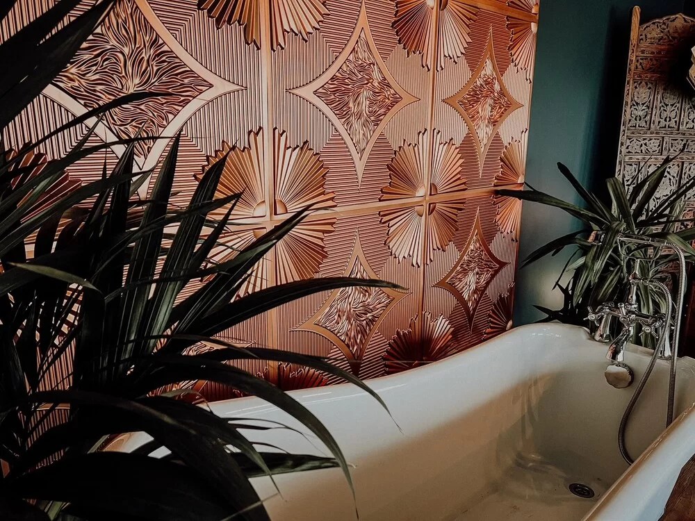 Vintage Ceiling Tile Wallpaper Shelly Lighting