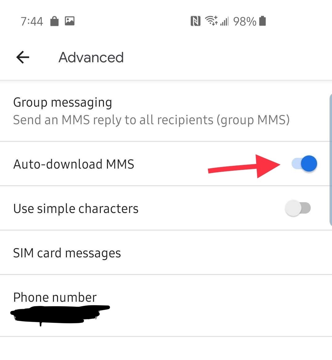 How to automatically receive MMS picture messages Talk Android