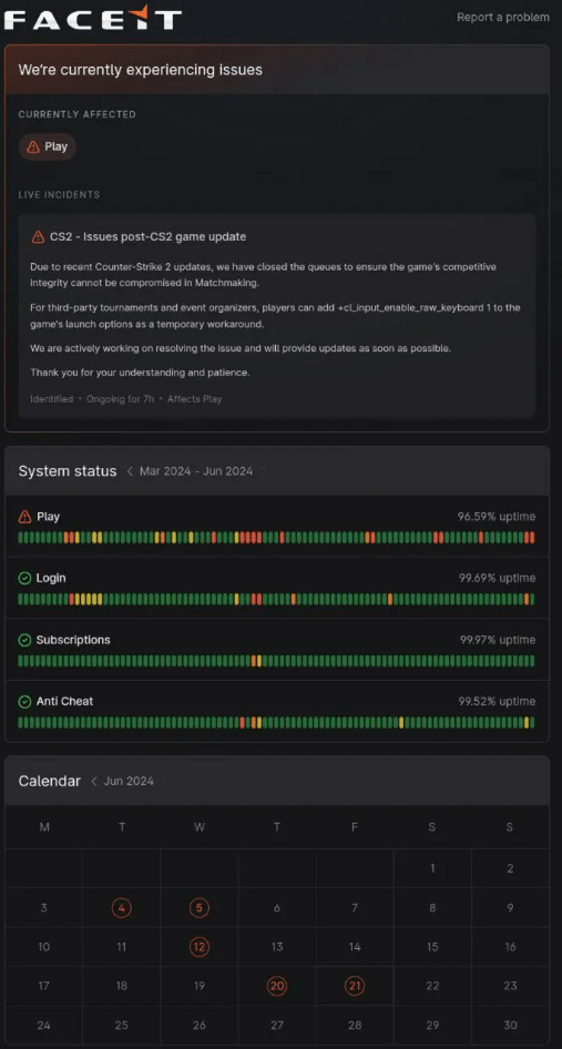 Keyboard stops working on FACEIT after the latest CS2 update