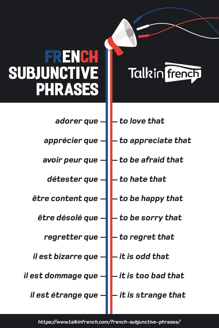 List of French subjunctive phrases [Free PDF] Talk in French