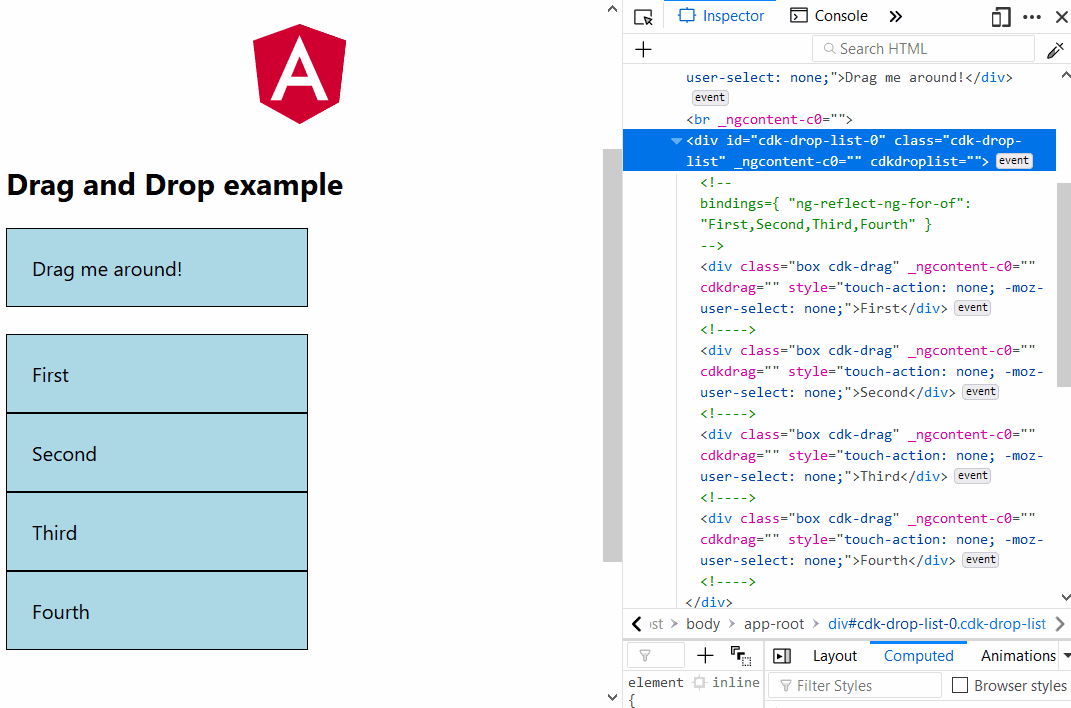 Angular 7 Virtual Scrolling and Drag and Drop features