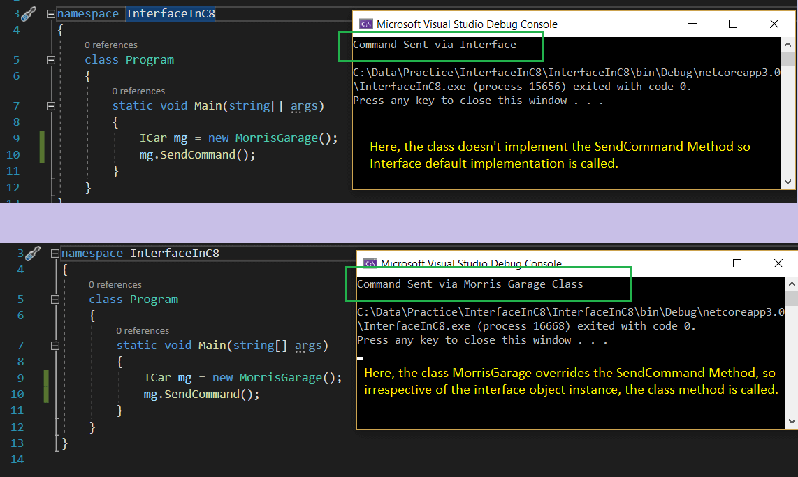 Default Implementation in Interfaces in C 8.0