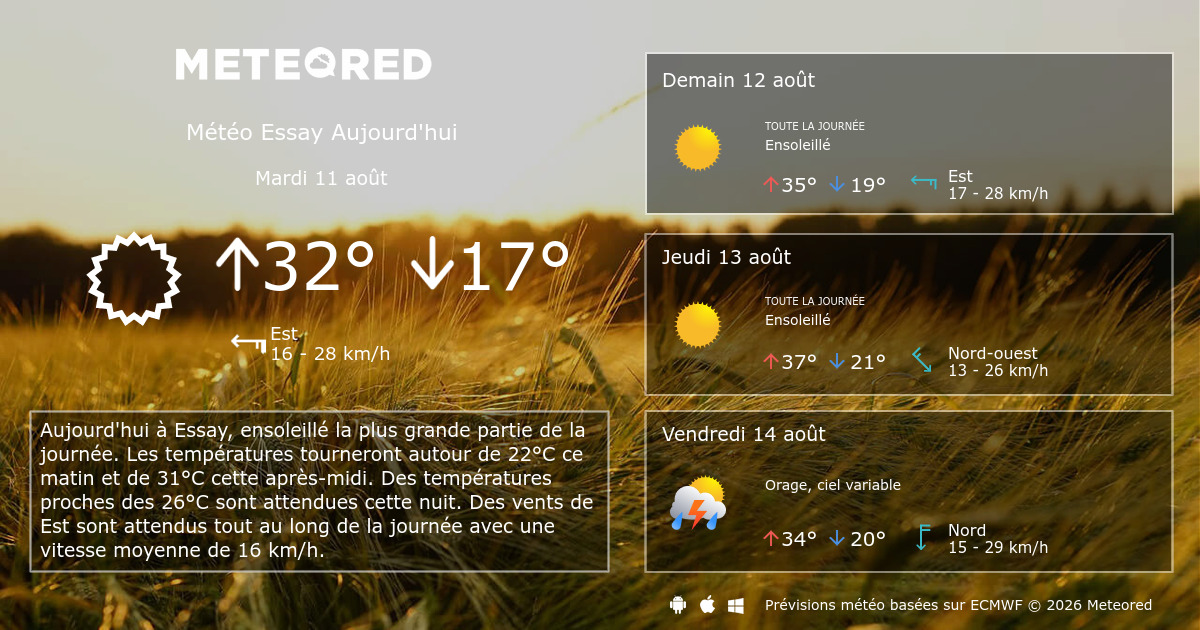 Météo Essay 14 jours Meteored