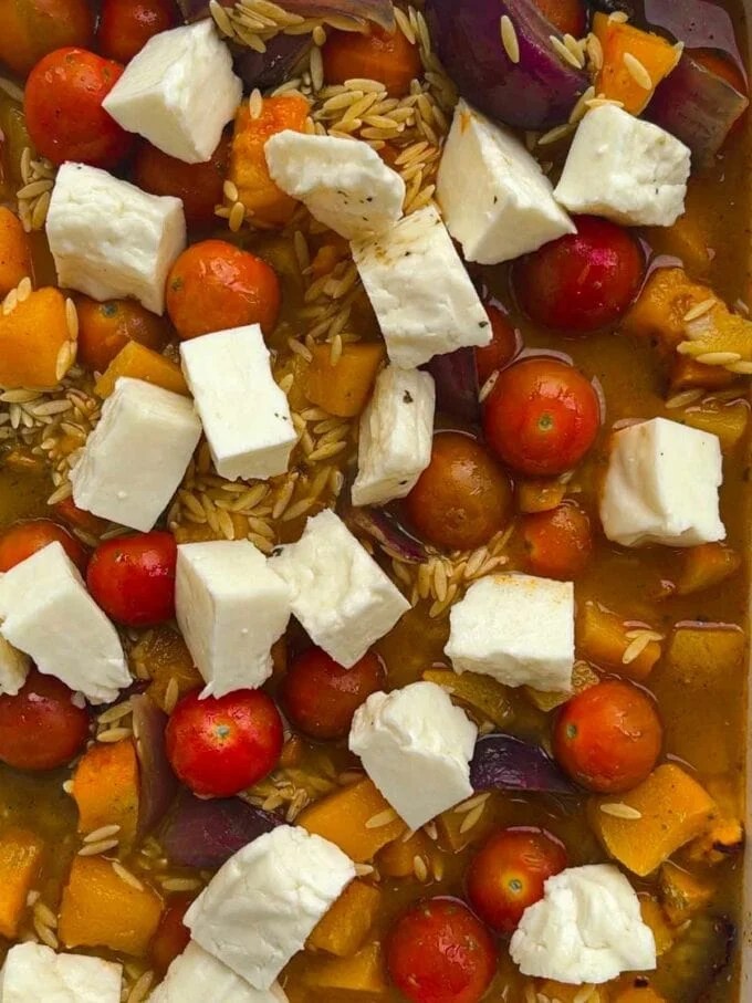 Halloumi & Butternut Squash Orzo Bake