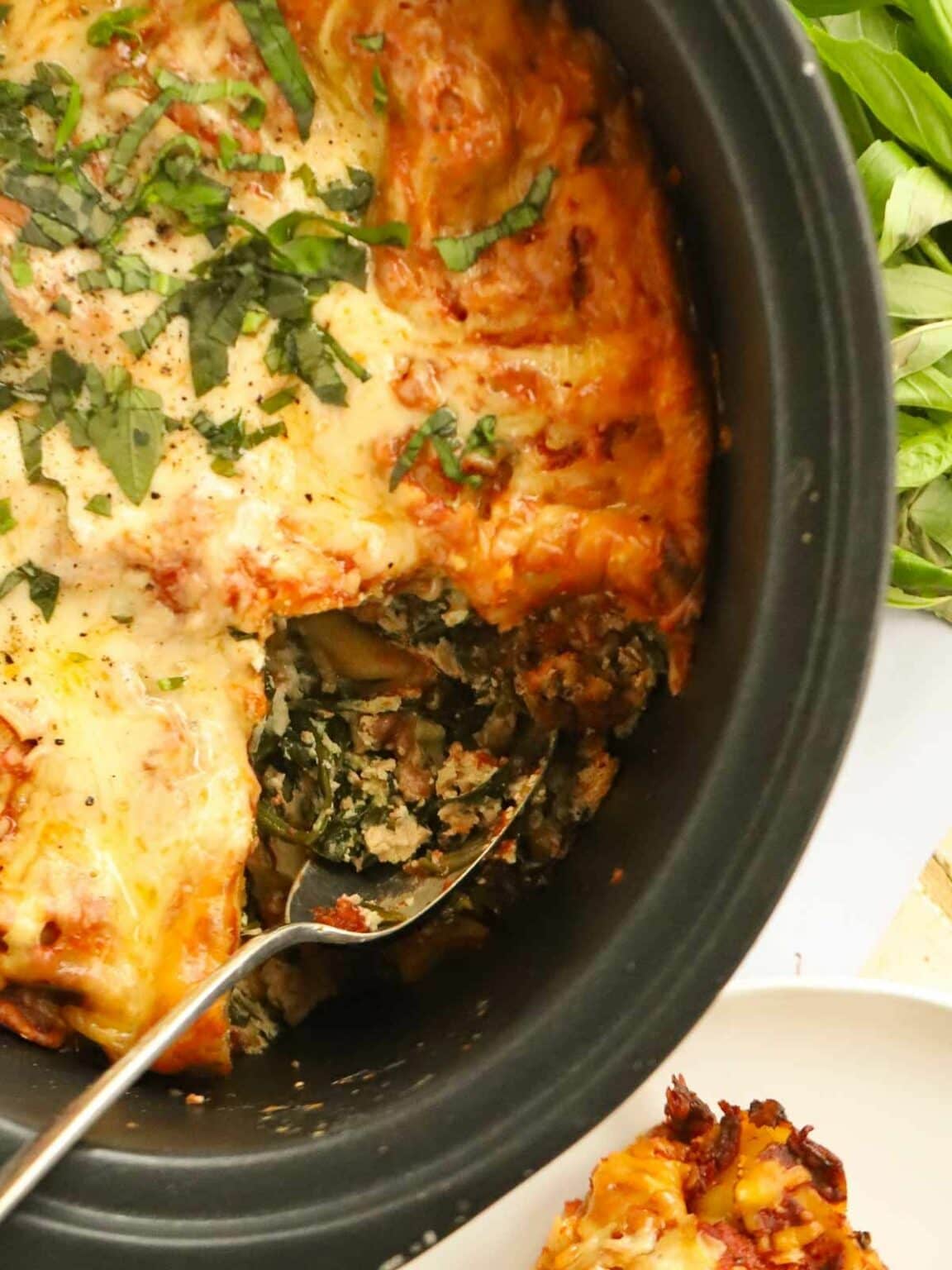Spinach & Ricotta Lasagne {Slow Cooker Recipe}