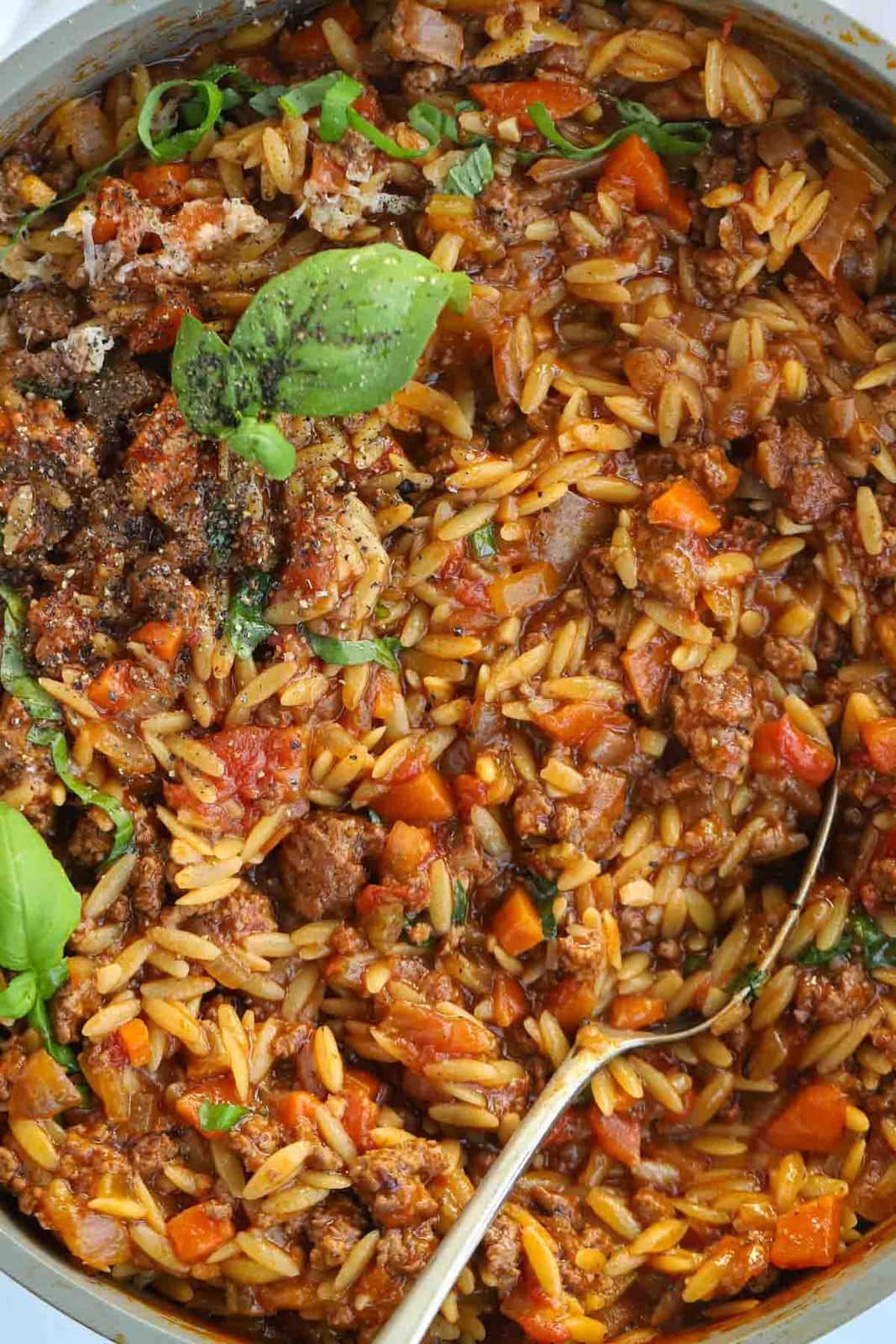 Orzo Bolognese {One Pot}