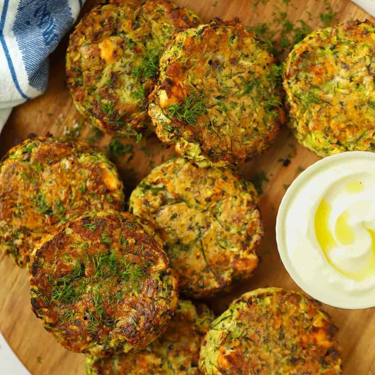 Easy Courgette Fritters {with Feta Cheese}