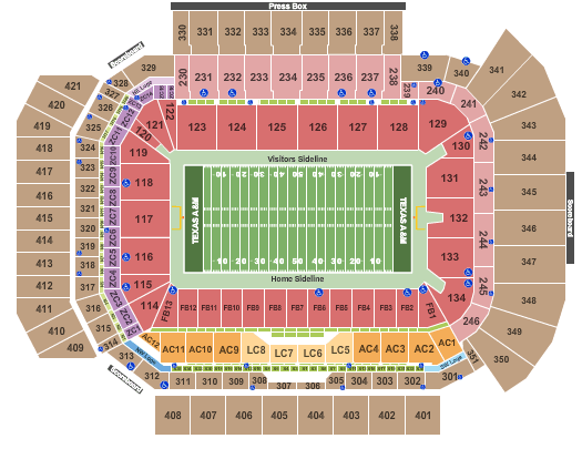 Kyle Field Seating Chart Kyle Field College Station, Texas