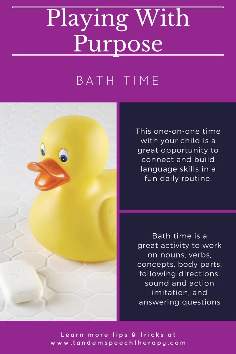 Playing With Purpose Bath Time • Tandem Speech Therapy, Austin, TX