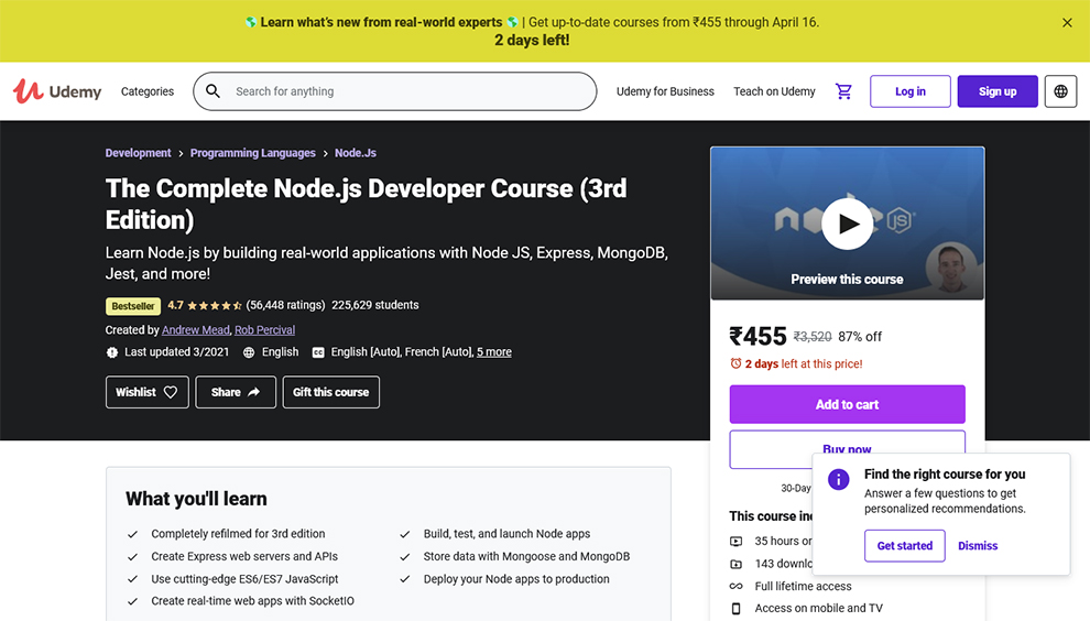 Learn Node Js 12 Best Node Js Courses and Training Online