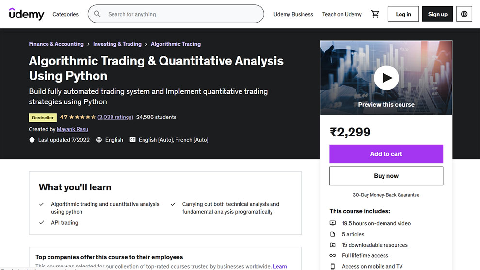 10 Best Algorithmic Trading Courses Online TangoLearn
