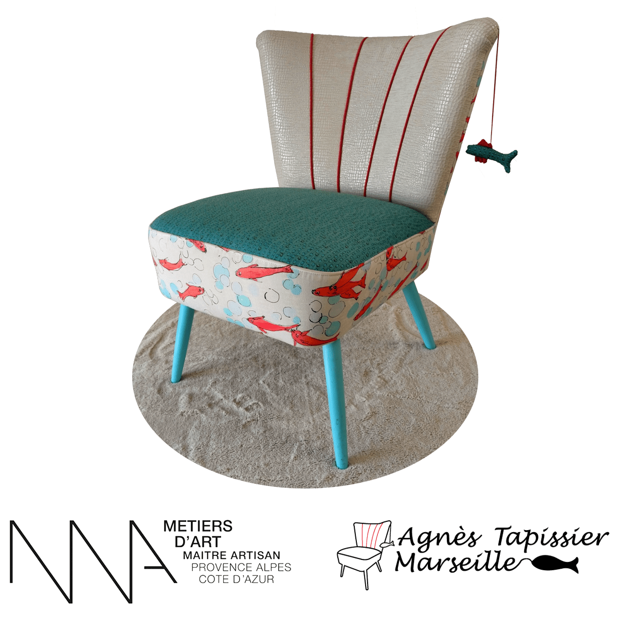 tapissier en meubles fauteuils, chaises, rideaux, coussins, têtes de