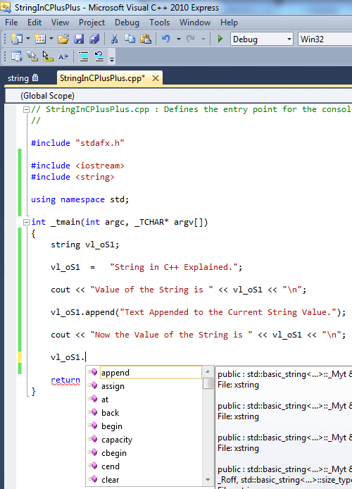 Learn Strings in C++ C++ Code Sample, Tutorial and Example for Beginner
