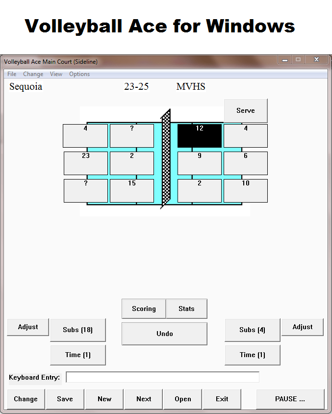 Volleyball ACE, TapRecorder Software for Volleyball. Dimensional