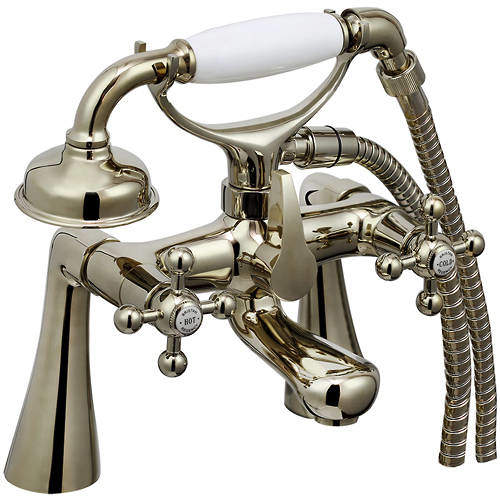 Bristan Regency > Bath Shower Mixer Tap With Tall Pillars (Gold).
