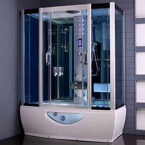 Crown > Steam Shower Cubical With Whirlpool Bath. 1650x800mm.