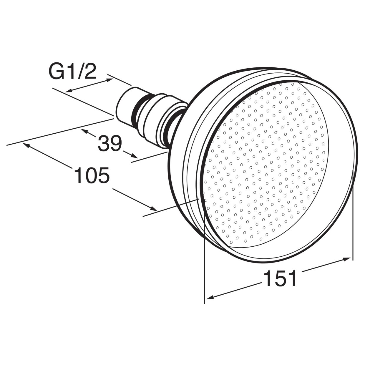 Deva 6" Traditional Shower Head with Swivel Joint Gold HEAH02/G