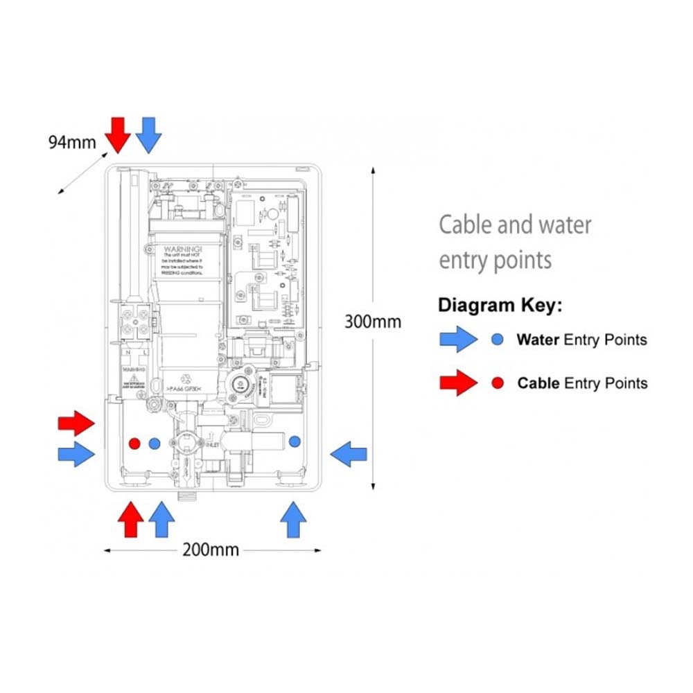 Vado Elegance Black Speckled & Chrome Electric Shower 9.5kW Tap