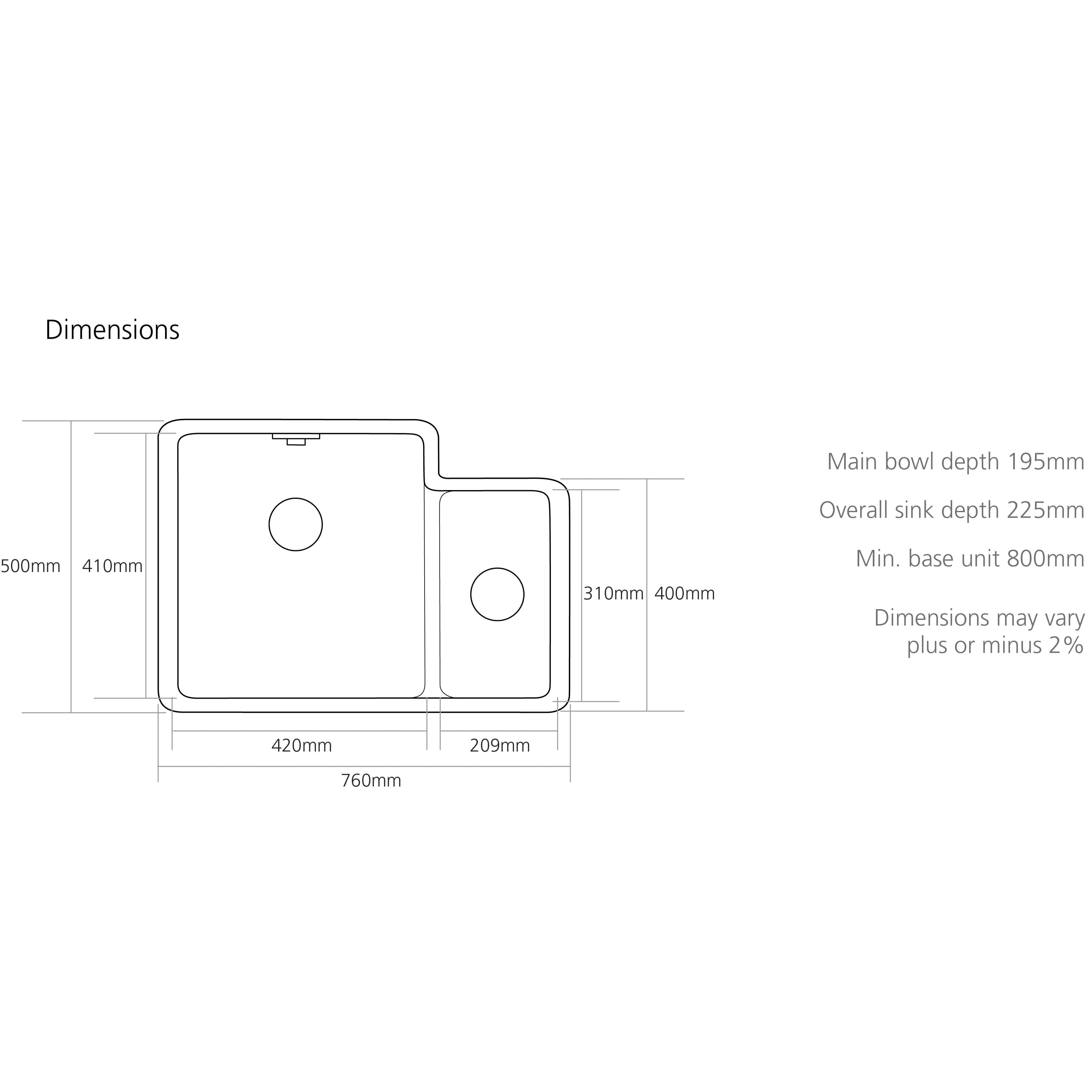 Caple Paladin 1.5 Bowl Inset or Undermount White Ceramic Kitchen Sink
