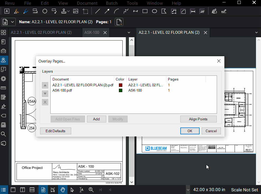 How to Align Points for Document Comparison in Bluebeam Revu