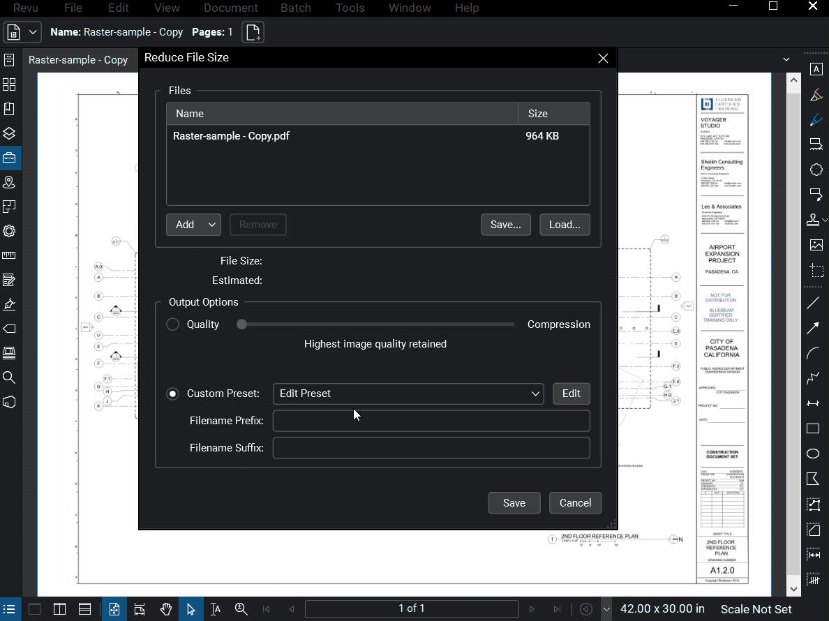 How To Reduce File Size in Bluebeam Revu Taradigm