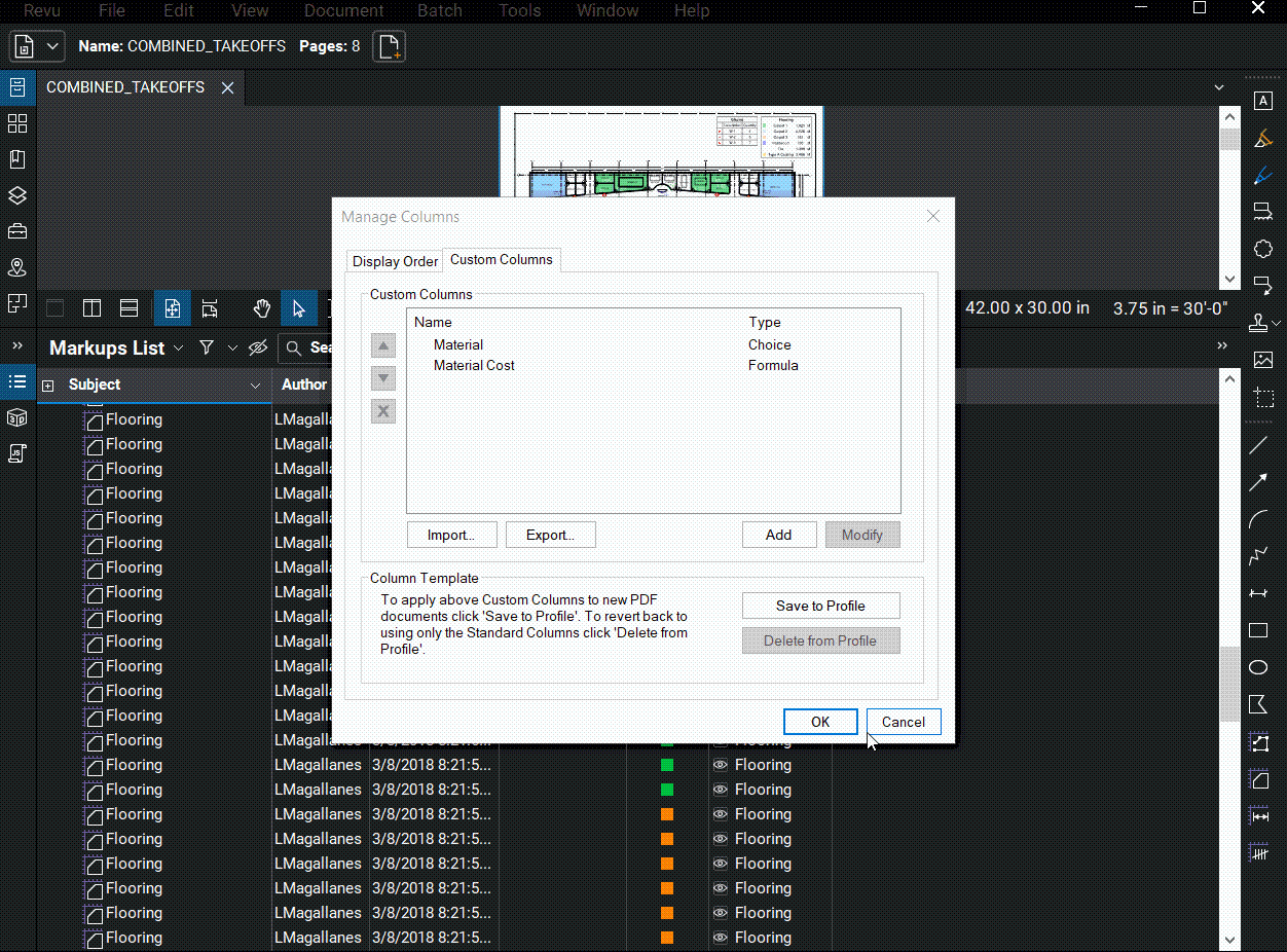 How to Create Custom Columns in Bluebeam Revu