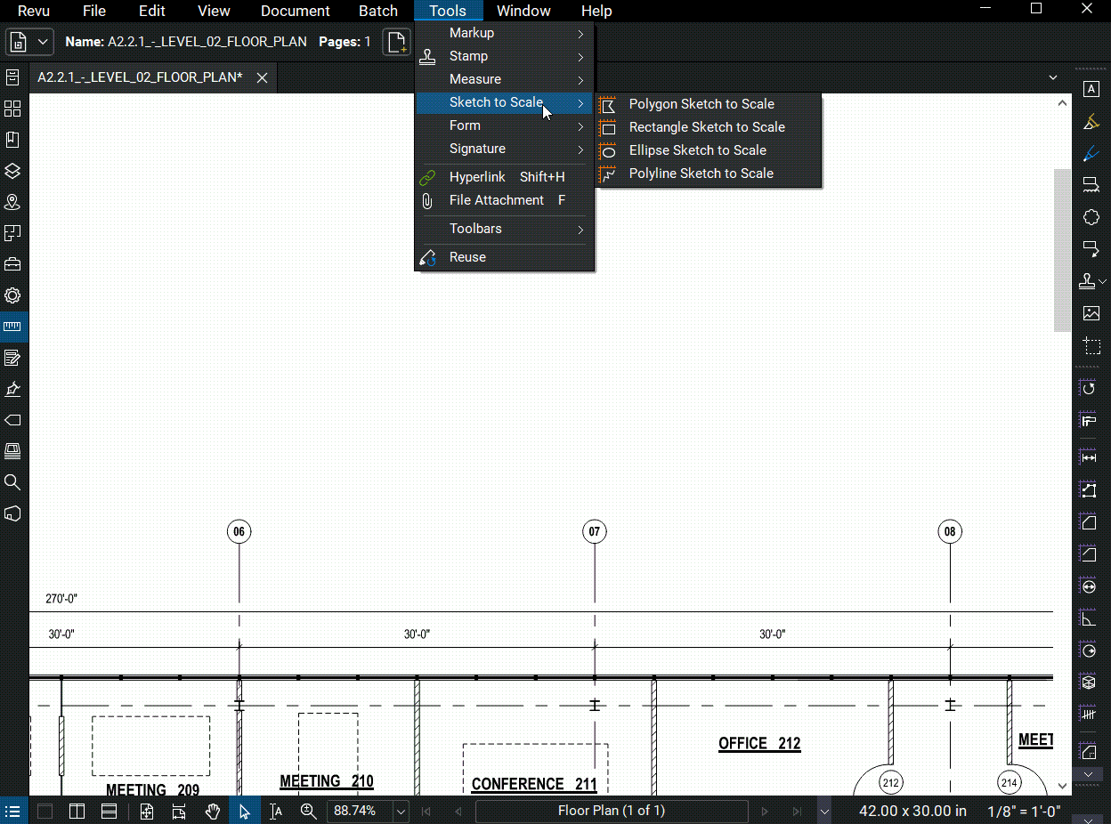 How to Use the Sketch to Scale Tools in Bluebeam Revu Taradigm