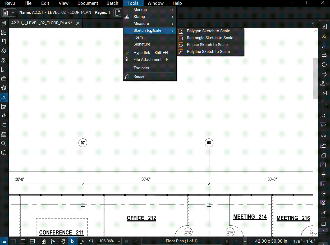 How to Use the Sketch to Scale Tools in Bluebeam Revu Taradigm