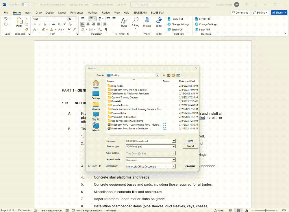 How to Use the Bluebeam PDF Print Driver Taradigm