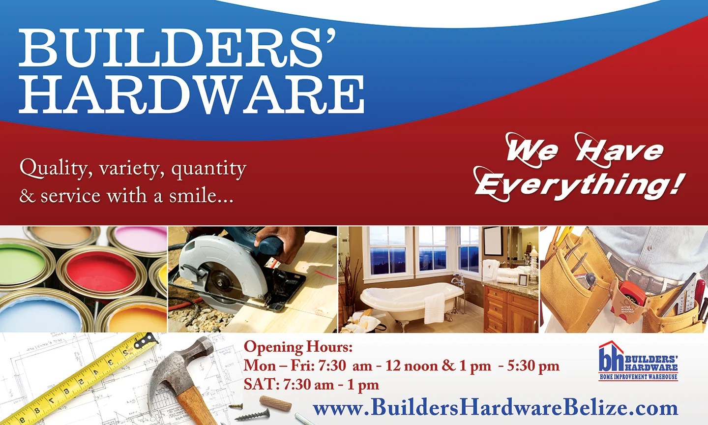 Builders Hardware Limited Billboard TAS Belize site Design